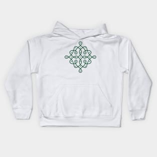 Dot Kolam, Green transparent Kolam, Muggu, rangoli Kids Hoodie